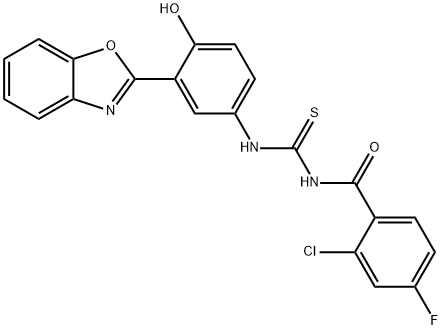 593238-53-0 Benzamide, N-[[[3-(2-benzoxazolyl)-4-hydroxyphenyl]amino]thioxomethyl]-2-chloro-4-fluoro- (9CI)