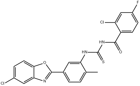 Benzamide, 2-chloro-N-[[[5-(5-chloro-2-benzoxazolyl)-2-methylphenyl]amino]thioxomethyl]-4-fluoro- (9CI) Structure