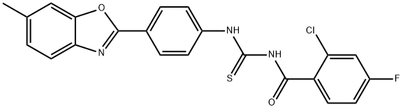 Benzamide, 2-chloro-4-fluoro-N-[[[4-(6-methyl-2-benzoxazolyl)phenyl]amino]thioxomethyl]- (9CI) 化学構造式