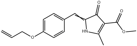 1H-Pyrrole-3-carboxylicacid,4,5-dihydro-2-methyl-4-oxo-5-[[4-(2-propenyloxy)phenyl]methylene]-,methylester(9CI),593241-77-1,结构式