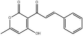 4-hydroxy-6-methyl-3-[(E)-3-phenyl-2-propenoyl]-2H-pyran-2-one Structure
