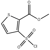 3-(クロロスルホニル)-2-チオフェンカルボン酸 メチル 化学構造式
