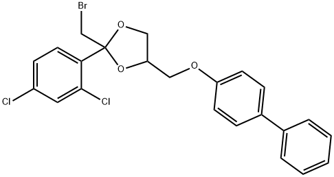 4-[([1,1'-biphenyl]-4-yloxy)methyl]-2-(bromomethyl)-2-(2,4-dichlorophenyl)-1,3-dioxolane Struktur