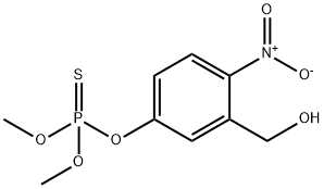 チオりん酸O,O-ジメチルO-[3-(ヒドロキシメチル)-4-ニトロフェニル] 化学構造式