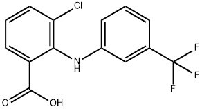 Benzoic  acid,  3-chloro-2-[[3-(trifluoromethyl)phenyl]amino]-,59425-32-0,结构式