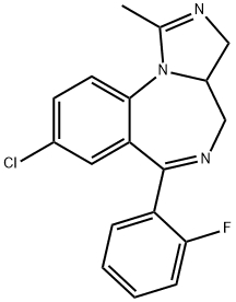 8-CHLORO-3A,4-DIHYDRO-6-(2-FLUOROPHENYL)-1-METHYL-3H-IMIDAZO[1,5-A][1,4]BENZO-DIAZEPINE 化学構造式
