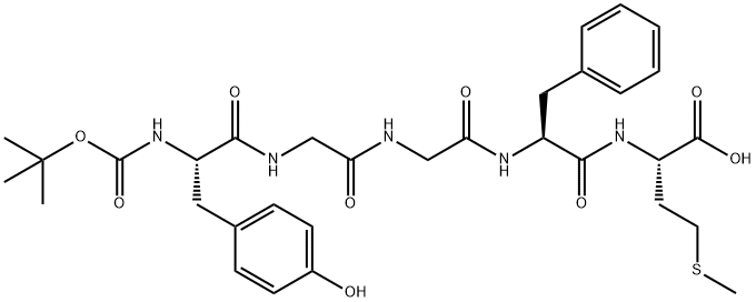 Boc-Tyr-Gly-Gly-Phe-Met-OH 化学構造式