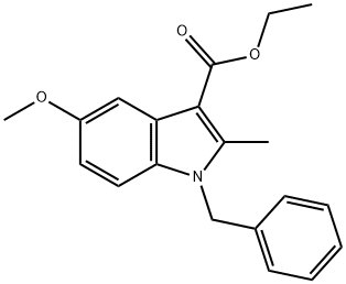 Indole-3-carboxylic acid, 1-benzyl-5-methoxy-2-methyl-, ethyl ester,59513-85-8,结构式