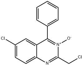 6-CHLORO-2-(CHLOROMETHYL)-3-OXIDO-4-PHENYL-QUINAZOLINE, 5958-24-7, 结构式