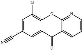 4-クロロ-9-オキソ-5-アザ-9H-キサンテン-2-カルボニトリル 化学構造式