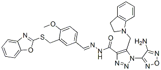 596097-29-9 1H-1,2,3-Triazole-4-carboxylicacid,1-(4-amino-1,2,5-oxadiazol-3-yl)-5-[(2,3-dihydro-1H-indol-1-yl)methyl]-,[[3-[(2-benzoxazolylthio)methyl]-4-methoxyphenyl]methylene]hydrazide(9CI)