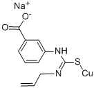 3-[[(アリルイミノ)[クプリオ(I)チオ]メチル]アミノ]安息香酸ナトリウム 化学構造式