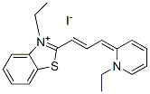 3-ethyl-2-[3-(1-ethyl-1H-pyridin-2-ylidene)prop-1-enyl]benzothiazolium iodide,59652-06-1,结构式