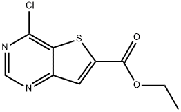 4-クロロチエノ[3,2-D]ピリミジン-6-カルボン酸エチル 化学構造式
