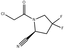 2-Pyrrolidinecarbonitrile, 1-(chloroacetyl)-4,4-difluoro-, (2S)- (9CI) Structure