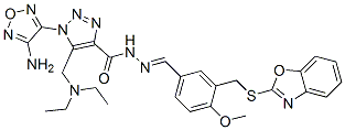 596840-41-4 1H-1,2,3-Triazole-4-carboxylicacid,1-(4-amino-1,2,5-oxadiazol-3-yl)-5-[(diethylamino)methyl]-,[[3-[(2-benzoxazolylthio)methyl]-4-methoxyphenyl]methylene]hydrazide(9CI)