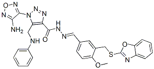 1H-1,2,3-Triazole-4-carboxylicacid,1-(4-amino-1,2,5-oxadiazol-3-yl)-5-[(phenylamino)methyl]-,[[3-[(2-benzoxazolylthio)methyl]-4-methoxyphenyl]methylene]hydrazide(9CI),596844-17-6,结构式