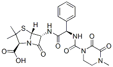 (2S,5R,6R)-3,3-Dimethyl-6-[[(R)-[[(4-methyl-2,3-dioxopiperazin-1-yl)carbonyl]amino]phenylacetyl]amino]-7-oxo-4-thia-1-azabicyclo[3.2.0]heptane-2-carboxylic acid Struktur