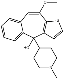 10-methoxy-4-(1-methylpiperidin-4-yl)-4H-benzo[4.5]cyclohepta[1,2-b]thiophene-4-ol Struktur