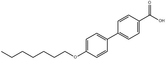 4-(ヘプチルオキシ)-4'-ビフェニルカルボン酸 化学構造式