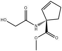 2-Cyclopentene-1-carboxylicacid,1-[(hydroxyacetyl)amino]-,methylester, Structure