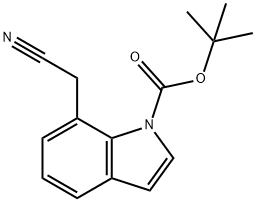 1H-Indole-1-carboxylic acid, 7-(cyanoMethyl)-, 1,1-diMethylethyl ester Struktur