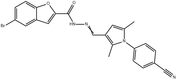 2-Benzofurancarboxylicacid,5-bromo-,[[1-(4-cyanophenyl)-2,5-dimethyl-1H-pyrrol-3-yl]methylene]hydrazide(9CI) Structure