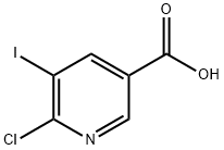 6-クロロ-5-ヨードニコチン酸 化学構造式