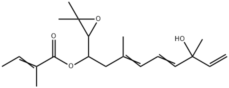 59806-18-7 2-Methyl-2-butenoic acid 1-(3,3-dimethyloxiranyl)-7-hydroxy-3,7-dimethyl-3,5,8-nonatrienyl ester