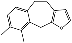 5,10-Dihydro-8,9-dimethyl-4H-benzo[5,6]cyclohepta[1,2-b]furan Struktur