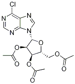 2,3,5-TRI-O-ACETYL-6-CHLOROPURINE-9--D-RIBOFURANOSIDE 化学構造式