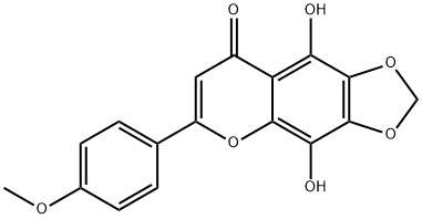 4,9-Dihydroxy-6-(4-methoxyphenyl)-8H-1,3-dioxolo[4,5-g][1]benzopyran-8-one,59870-76-7,结构式