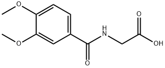 N-(3,4-ジメトキシベンゾイル)グリシン 化学構造式