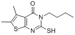 3-BUTYL-2-MERCAPTO-5,6-DIMETHYL-3H-THIENO[2,3-D]PYRIMIDIN-4-ONE Structure