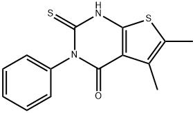 5,6-DIMETHYL-3-PHENYL-2-THIOXO-2,3-DIHYDROTHIENO[2,3-D]PYRIMIDIN-4(1H)-ONE 化学構造式