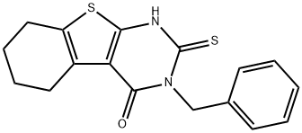 3-BENZYL-2-MERCAPTO-5,6,7,8-TETRAHYDRO-3H-BENZO[4,5]THIENO[2,3-D]PYRIMIDIN-4-ONE Struktur