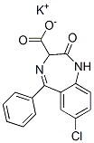 potassium 7-chloro-2,3-dihydro-2-oxo-5-phenyl-1H-1,4-benzodiazepine-3-carboxylate  Structure