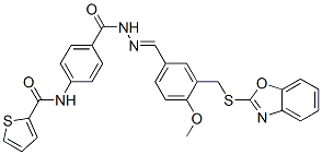 벤조산,4-[(2-티에닐카르보닐)아미노]-,[[3-[(2-벤족사졸릴티오)메틸]-4-메톡시페닐]메틸렌]히드라지드(9CI)