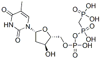 thymidine 5'-monophosphate, monoanhydride with (phosphonomethyl)phosphonic acid 结构式