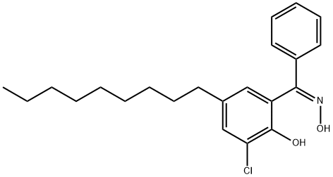 (Z)-(3-クロロ-2-ヒドロキシ-5-ノニルフェニル)フェニルメタノンオキシム 化学構造式