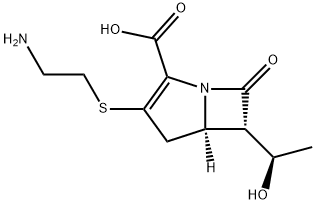 (5R)-3-(2-アミノエチルチオ)-6β-[(R)-1-ヒドロキシエチル]-7-オキソ-1-アザビシクロ[3.2.0]ヘプタ-2-エン-2-カルボン酸 化学構造式