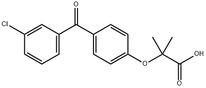 2-[4-(3-クロロベンゾイル)フェノキシ]-2-メチルプロパン酸 化学構造式