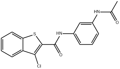 Benzo[b]thiophene-2-carboxamide, N-[3-(acetylamino)phenyl]-3-chloro- (9CI) 化学構造式