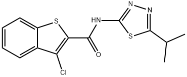 Benzo[b]thiophene-2-carboxamide, 3-chloro-N-[5-(1-methylethyl)-1,3,4-thiadiazol-2-yl]- (9CI) 结构式