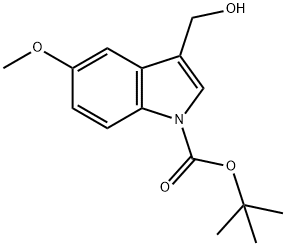 3-羟甲基-5-甲氧基吲哚-1-羧酸叔丁酯 结构式