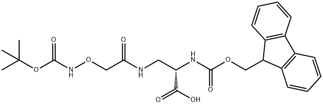 NΑ-FMOC-NΒ-(N-BOC-氨基氧基乙酰基)-L-2,3-二氨基丙酸,600153-12-6,结构式