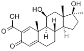 11β,17β-ジヒドロキシ-17-メチル-3-オキソアンドロスタ-1,4-ジエン-2-カルボン酸 化学構造式