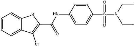 Benzo[b]thiophene-2-carboxamide, 3-chloro-N-[4-[(diethylamino)sulfonyl]phenyl]- (9CI) Struktur