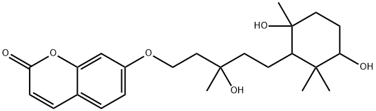 (+)-7-[[5-(3,6-Dihydroxy-2,2,6-trimethylcyclohexyl)-3-hydroxy-3-methylpentyl]oxy]-2H-1-benzopyran-2-one Structure