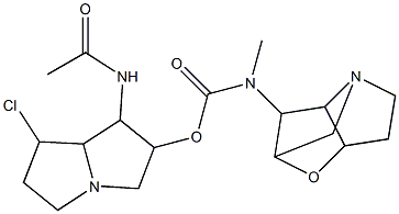 (Hexahydro-2,4-methano-4H-furo[3,2-b]pyrrol-3-yl)methylcarbamic acid [6-acetylamino-4-chloro-1-azabicyclo[3.3.0]octan-7-yl] ester 结构式